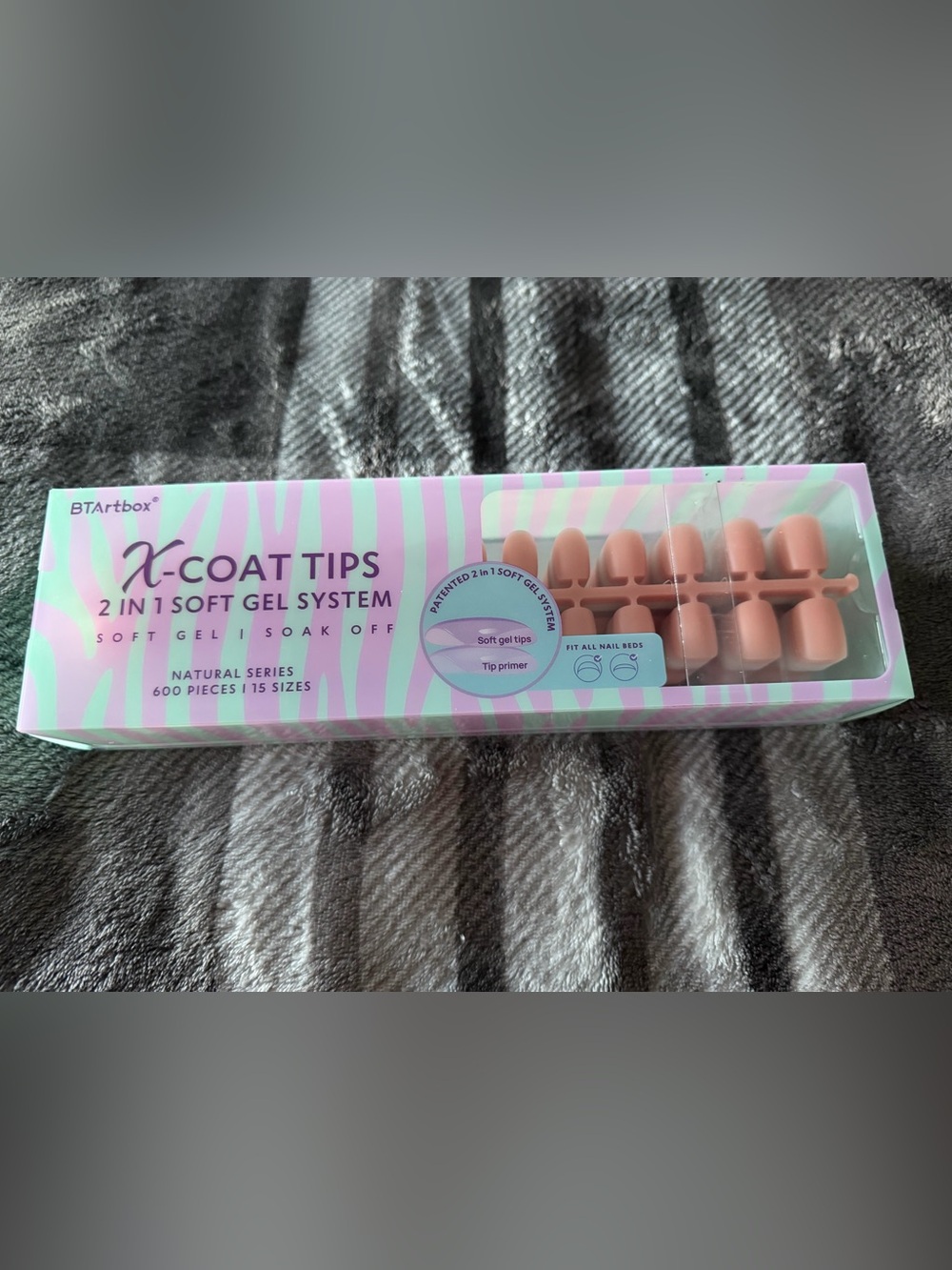 Soft Gel Nail Tips - Nude Pink Short Square Shape